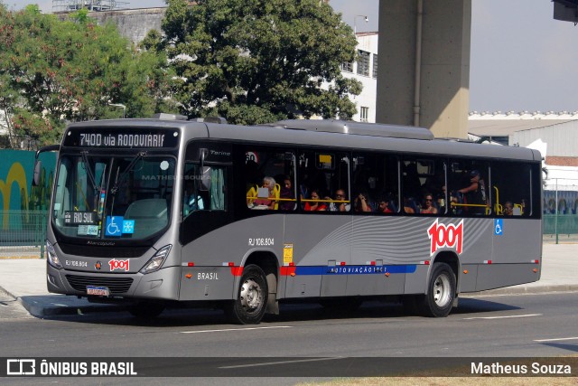 Auto Viação 1001 RJ 108.804 na cidade de Rio de Janeiro, Rio de Janeiro, Brasil, por Matheus Souza. Número da foto: #12947906.