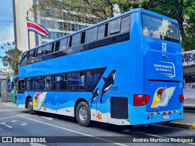 Autotransportes San Antonio 58 na cidade de Catedral, San José, San José, Costa Rica, por Andrés Martínez Rodríguez. Número da foto: #12946910.
