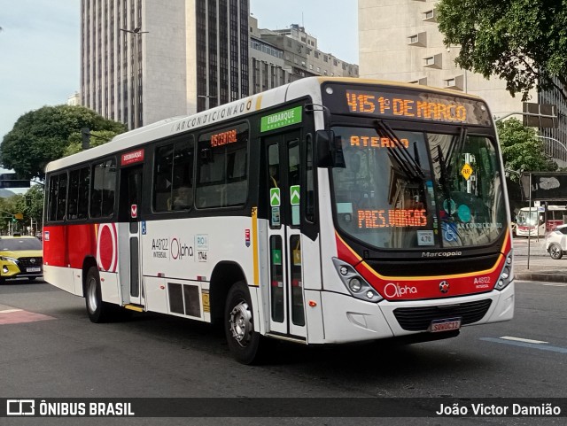 Auto Viação Alpha A48122 na cidade de Rio de Janeiro, Rio de Janeiro, Brasil, por João Victor Damião. Número da foto: #12948011.