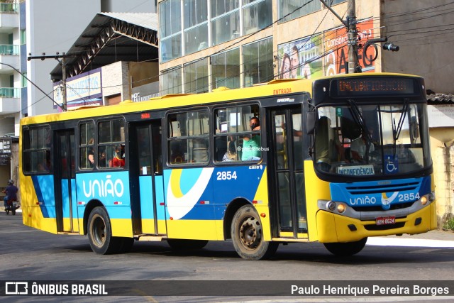 Viação União 2854 na cidade de Muriaé, Minas Gerais, Brasil, por Paulo Henrique Pereira Borges. Número da foto: #12947177.