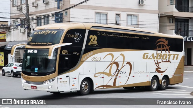 Auto Viação Gadotti 3520 na cidade de Balneário Camboriú, Santa Catarina, Brasil, por Francisco Ivano. Número da foto: #13007000.