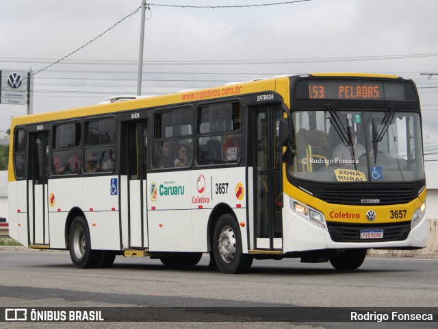 Coletivo Transportes 3657 na cidade de Caruaru, Pernambuco, Brasil, por Rodrigo Fonseca. Número da foto: #13008200.