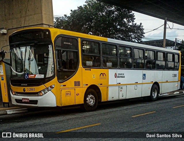 Viação Metrópole Paulista - Zona Leste 3 2865 na cidade de São Paulo, São Paulo, Brasil, por Davi Santos Silva. Número da foto: #13006308.
