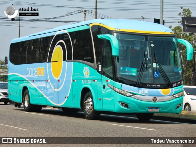Doce Rio Fretamento e Turismo 3400 na cidade de Rio de Janeiro, Rio de Janeiro, Brasil, por Tadeu Vasconcelos. Número da foto: #13030853.