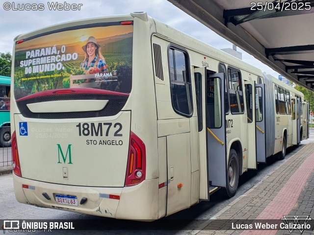 Viação Santo Ângelo 18M72 na cidade de Curitiba, Paraná, Brasil, por Lucas Weber Calizario. Número da foto: #13030771.