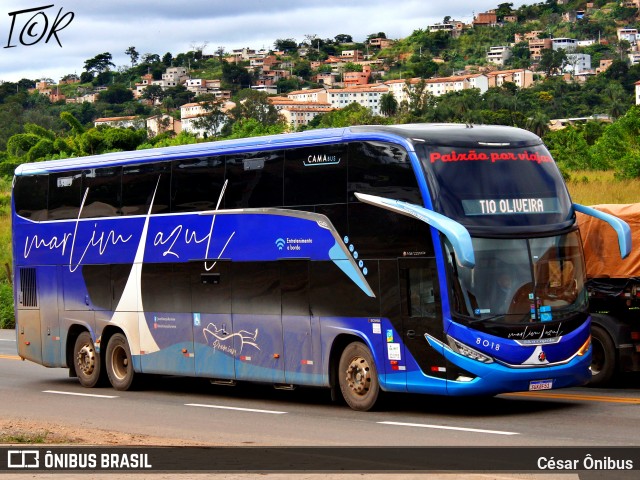 Marlim Azul Turismo 8018 na cidade de Belo Horizonte, Minas Gerais, Brasil, por César Ônibus. Número da foto: #13033117.