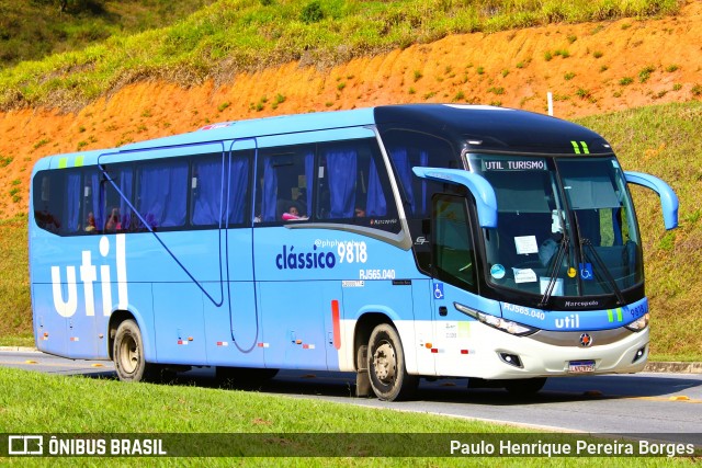 UTIL - União Transporte Interestadual de Luxo 9818 na cidade de Aparecida, São Paulo, Brasil, por Paulo Henrique Pereira Borges. Número da foto: #13035238.