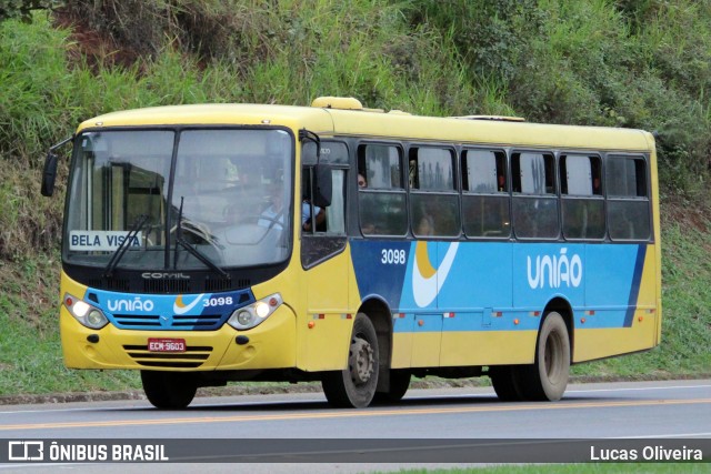 Viação União 3098 na cidade de Muriaé, Minas Gerais, Brasil, por Lucas Oliveira. Número da foto: #13035230.
