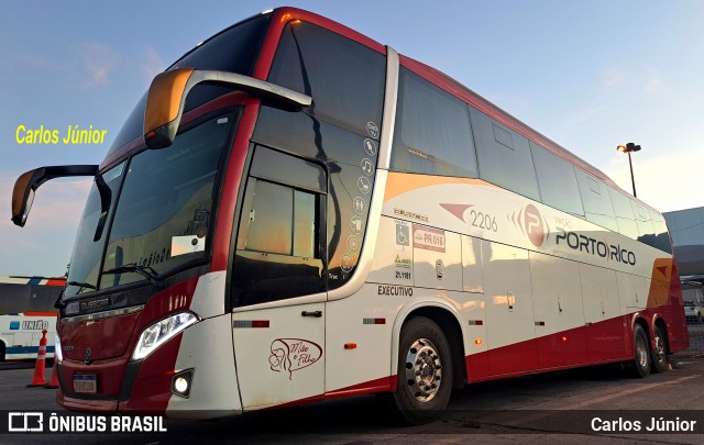 Auto Viação Porto Rico 2206 na cidade de Goiânia, Goiás, Brasil, por Carlos Júnior. Número da foto: #13035440.