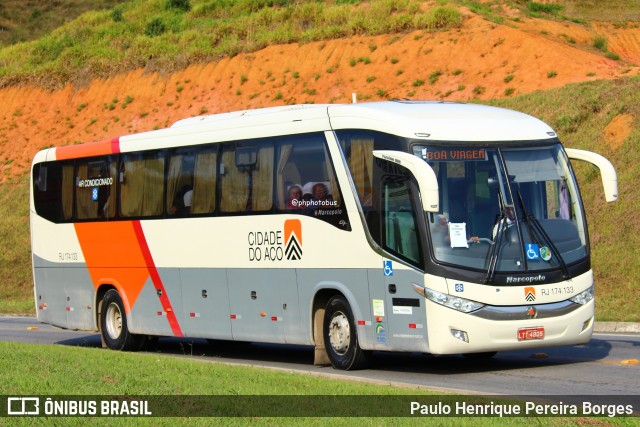 Viação Cidade do Aço RJ 174.133 na cidade de Aparecida, São Paulo, Brasil, por Paulo Henrique Pereira Borges. Número da foto: #13037084.