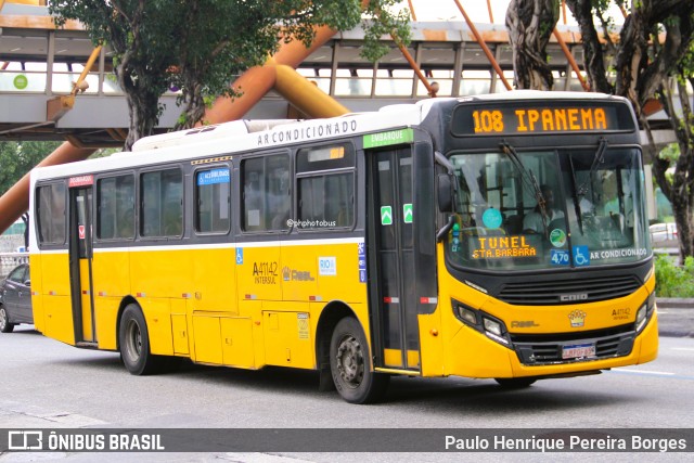Real Auto Ônibus A41142 na cidade de Rio de Janeiro, Rio de Janeiro, Brasil, por Paulo Henrique Pereira Borges. Número da foto: #13037167.