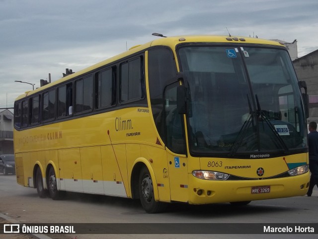 Viação Itapemirim 8063 na cidade de Rio de Janeiro, Rio de Janeiro, Brasil, por Marcelo Horta. Número da foto: #13038440.