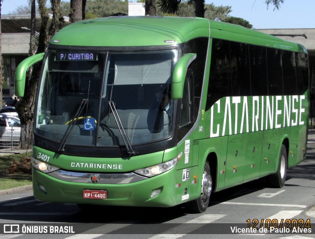 Auto Viação Catarinense 3401 na cidade de Curitiba, Paraná, Brasil, por Vicente de Paulo Alves. Número da foto: #13037820.