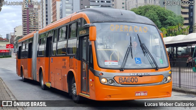 Transporte Coletivo Glória BA600 na cidade de Curitiba, Paraná, Brasil, por Lucas Weber Calizario. Número da foto: #13038183.