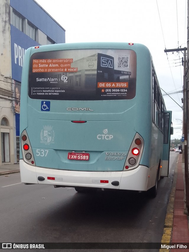Viação Nossa Senhora Conquistadora 537 na cidade de Pelotas, Rio Grande do Sul, Brasil, por Miguel Filho. Número da foto: #13037927.