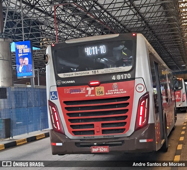 Express Transportes Urbanos Ltda 4 8170 na cidade de São Paulo, São Paulo, Brasil, por Andre Santos de Moraes. Número da foto: #13039552.