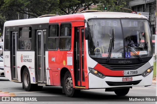 Pêssego Transportes 4 7569 na cidade de São Paulo, São Paulo, Brasil, por Matheus Ribas. Número da foto: #13040229.