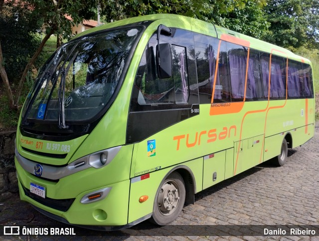 Tursan - Turismo Santo André 871 (RJ 597.083) na cidade de Piraí, Rio de Janeiro, Brasil, por Danilo  Ribeiro. Número da foto: #13045797.