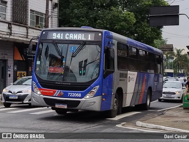 BR Mobilidade Baixada Santista 722068 na cidade de Santos, São Paulo, Brasil, por Davi Cesar. Número da foto: #13043784.
