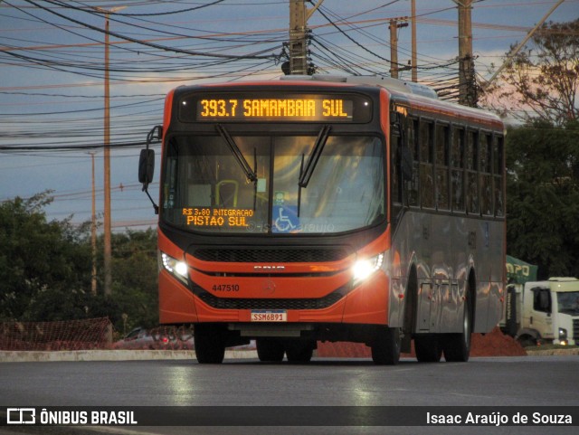 Auto Viação Marechal Brasília 447510 na cidade de Samambaia, Distrito Federal, Brasil, por Isaac Araújo de Souza. Número da foto: #13049005.
