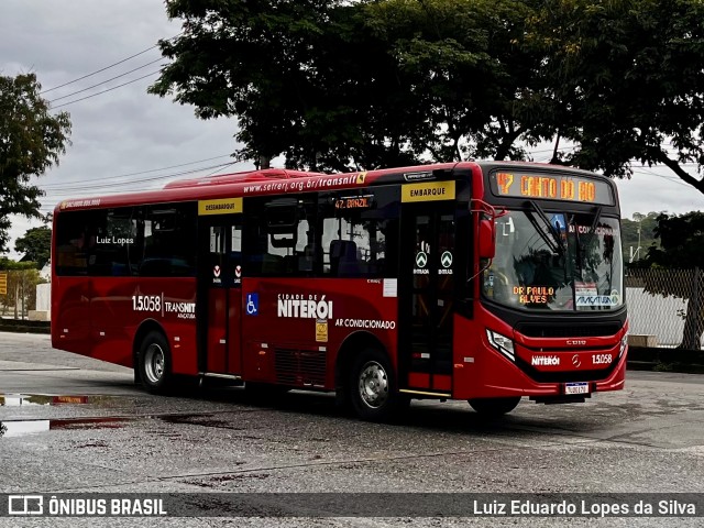 Viação Araçatuba 1.5.058 na cidade de Niterói, Rio de Janeiro, Brasil, por Luiz Eduardo Lopes da Silva. Número da foto: #13049022.