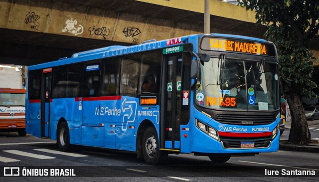 Viação Nossa Senhora da Penha RJ 188.022 na cidade de Rio de Janeiro, Rio de Janeiro, Brasil, por Iure Santanna. Número da foto: #13048918.