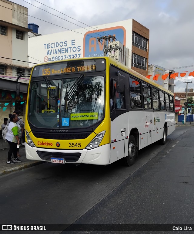 Coletivo Transportes 3545 na cidade de Caruaru, Pernambuco, Brasil, por Caio Lira. Número da foto: #13047245.