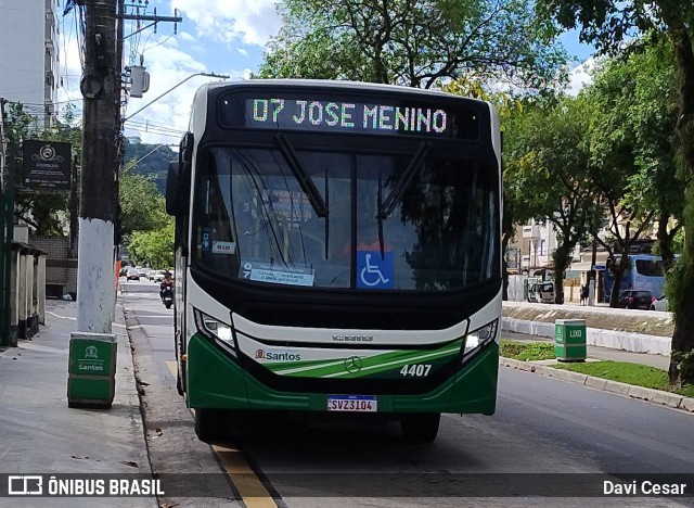 Viação Piracicabana Santos 4407 na cidade de Santos, São Paulo, Brasil, por Davi Cesar. Número da foto: #13047402.