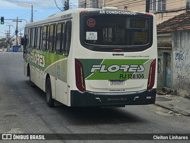 Transportes Flores RJ 128.106 na cidade de Rio de Janeiro, Rio de Janeiro, Brasil, por Cleiton Linhares. Número da foto: #13047898.