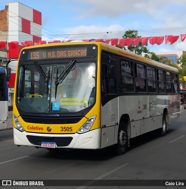 Coletivo Transportes 3505 na cidade de Caruaru, Pernambuco, Brasil, por Caio Lira. Número da foto: #13047250.