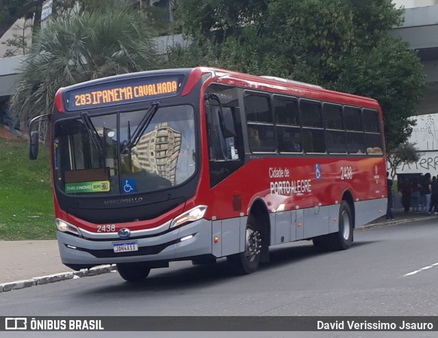 Restinga Transportes Coletivos 2438 na cidade de Porto Alegre, Rio Grande do Sul, Brasil, por David Verissimo Jsauro. Número da foto: #13047945.