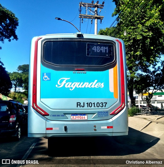 Auto Ônibus Fagundes RJ 101.037 na cidade de São Gonçalo, Rio de Janeiro, Brasil, por Christiano Albernaz. Número da foto: #13052491.