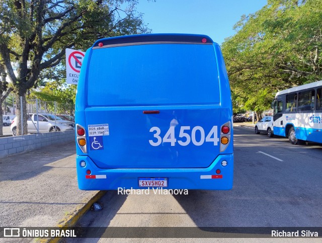 Transporte Coletivo Estrela 34504 na cidade de Florianópolis, Santa Catarina, Brasil, por Richard Silva. Número da foto: #13050328.