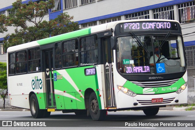 Viação Elite RJ 176.002 na cidade de Volta Redonda, Rio de Janeiro, Brasil, por Paulo Henrique Pereira Borges. Número da foto: #13058493.