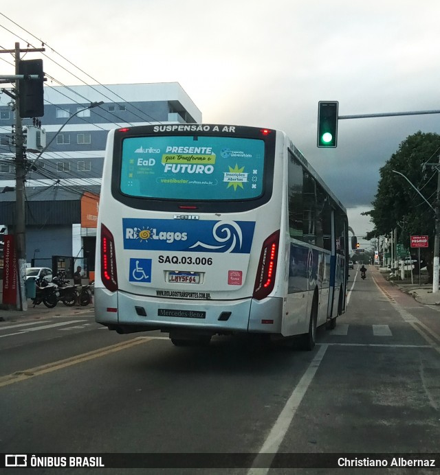 Rio Lagos Transportes SAQ.03.006 na cidade de Saquarema, Rio de Janeiro, Brasil, por Christiano Albernaz. Número da foto: #13056458.