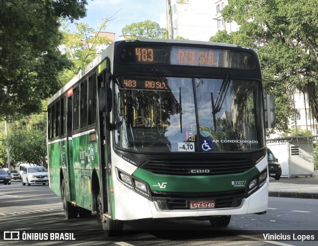 Viação VG B31077 na cidade de Rio de Janeiro, Rio de Janeiro, Brasil, por Vinicius Lopes. Número da foto: #13009891.