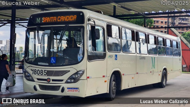 Viação Santo Ângelo 18085 na cidade de Curitiba, Paraná, Brasil, por Lucas Weber Calizario. Número da foto: #13010127.