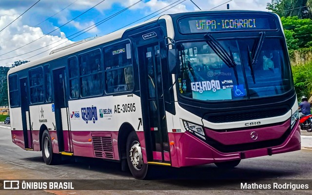 Transurb AE-30505 na cidade de Belém, Pará, Brasil, por Matheus Rodrigues. Número da foto: #13008450.