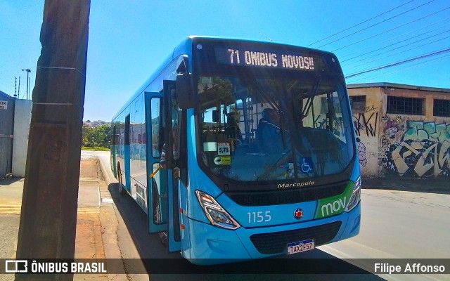 TCGL - Transportes Coletivos Grande Londrina 1155 na cidade de Londrina, Paraná, Brasil, por Filipe Affonso. Número da foto: #13010729.