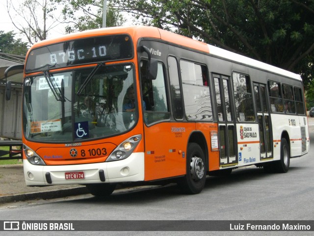 TRANSPPASS - Transporte de Passageiros 8 1003 na cidade de São Paulo, São Paulo, Brasil, por Luiz Fernando Maximo. Número da foto: #13010671.