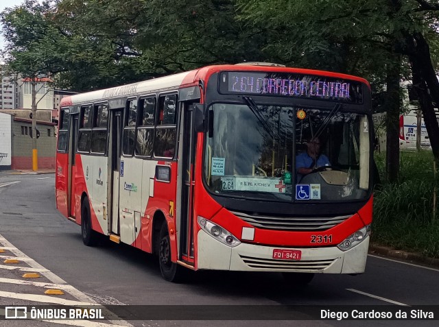 Expresso CampiBus 2311 na cidade de Campinas, São Paulo, Brasil, por Diego Cardoso da Silva. Número da foto: #13008864.