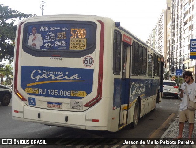 Expresso Garcia RJ 135.006 na cidade de Niterói, Rio de Janeiro, Brasil, por Jerson de Mello Peixoto Pereira. Número da foto: #13060095.