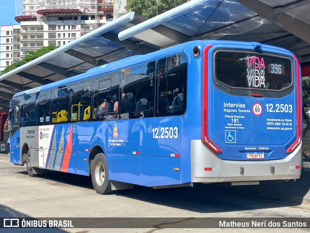 Auto Viação Bragança Metropolitana > Viação Raposo Tavares 12.2503 na cidade de São Paulo, São Paulo, Brasil, por Matheus Neri dos Santos. Número da foto: #13060124.