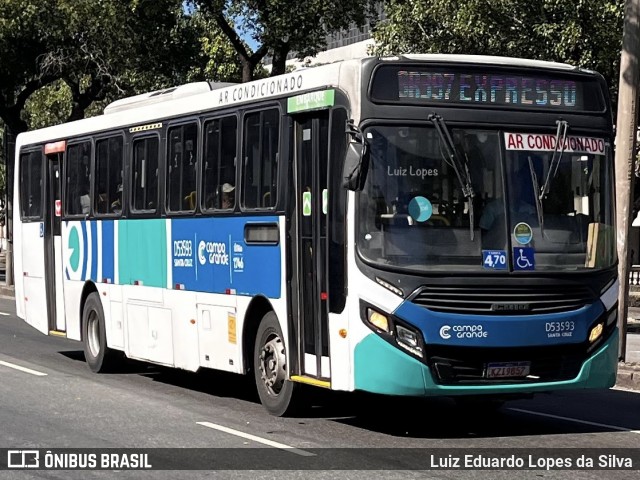 Transportes Campo Grande D53593 na cidade de Rio de Janeiro, Rio de Janeiro, Brasil, por Luiz Eduardo Lopes da Silva. Número da foto: #13060201.