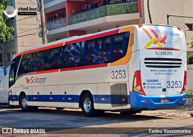Solazer Transportes e Turismo 3253 na cidade de Rio de Janeiro, Rio de Janeiro, Brasil, por Tadeu Vasconcelos. Número da foto: #13062086.