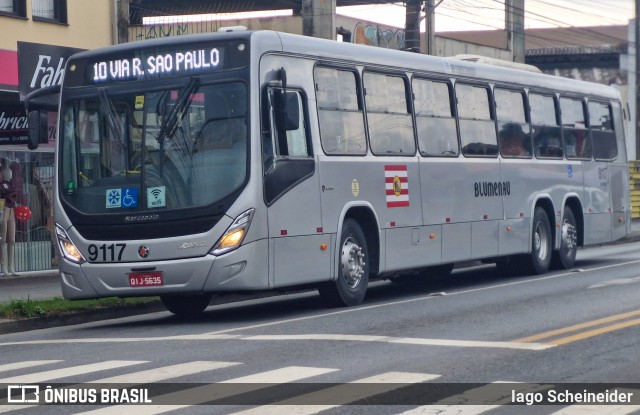 BluMob - Concessionária de Transporte Urbano de Blumenau 9117 na cidade de Blumenau, Santa Catarina, Brasil, por Iago Scheineider. Número da foto: #13059888.