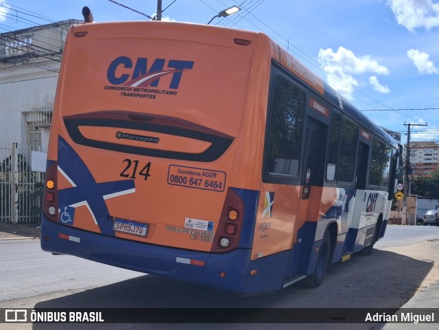 CMT - Consórcio Metropolitano Transportes 214 na cidade de Várzea Grande, Mato Grosso, Brasil, por Adrian Miguel. Número da foto: #13060079.