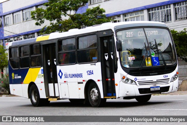 Viação Sul Fluminense 1264 na cidade de Volta Redonda, Rio de Janeiro, Brasil, por Paulo Henrique Pereira Borges. Número da foto: #13061927.