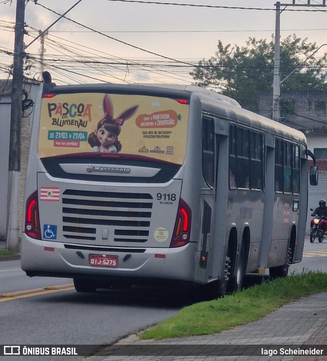 BluMob - Concessionária de Transporte Urbano de Blumenau 9118 na cidade de Blumenau, Santa Catarina, Brasil, por Iago Scheineider. Número da foto: #13059879.