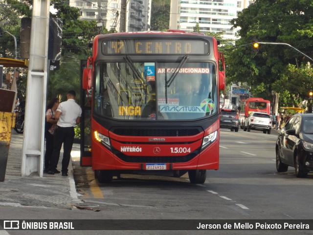 Viação Araçatuba 1.5.004 na cidade de Niterói, Rio de Janeiro, Brasil, por Jerson de Mello Peixoto Pereira. Número da foto: #13060091.